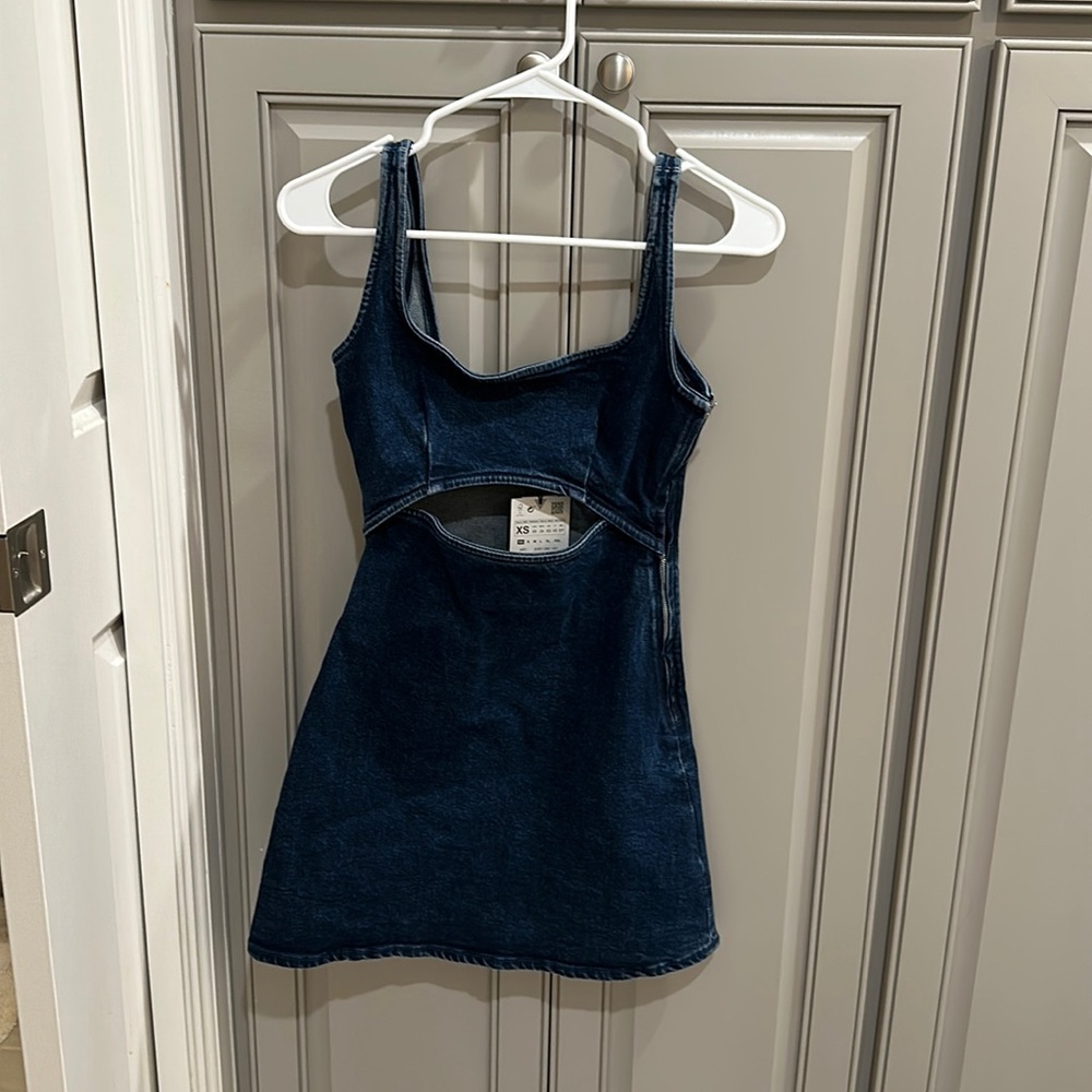 Denim mini dress! XS